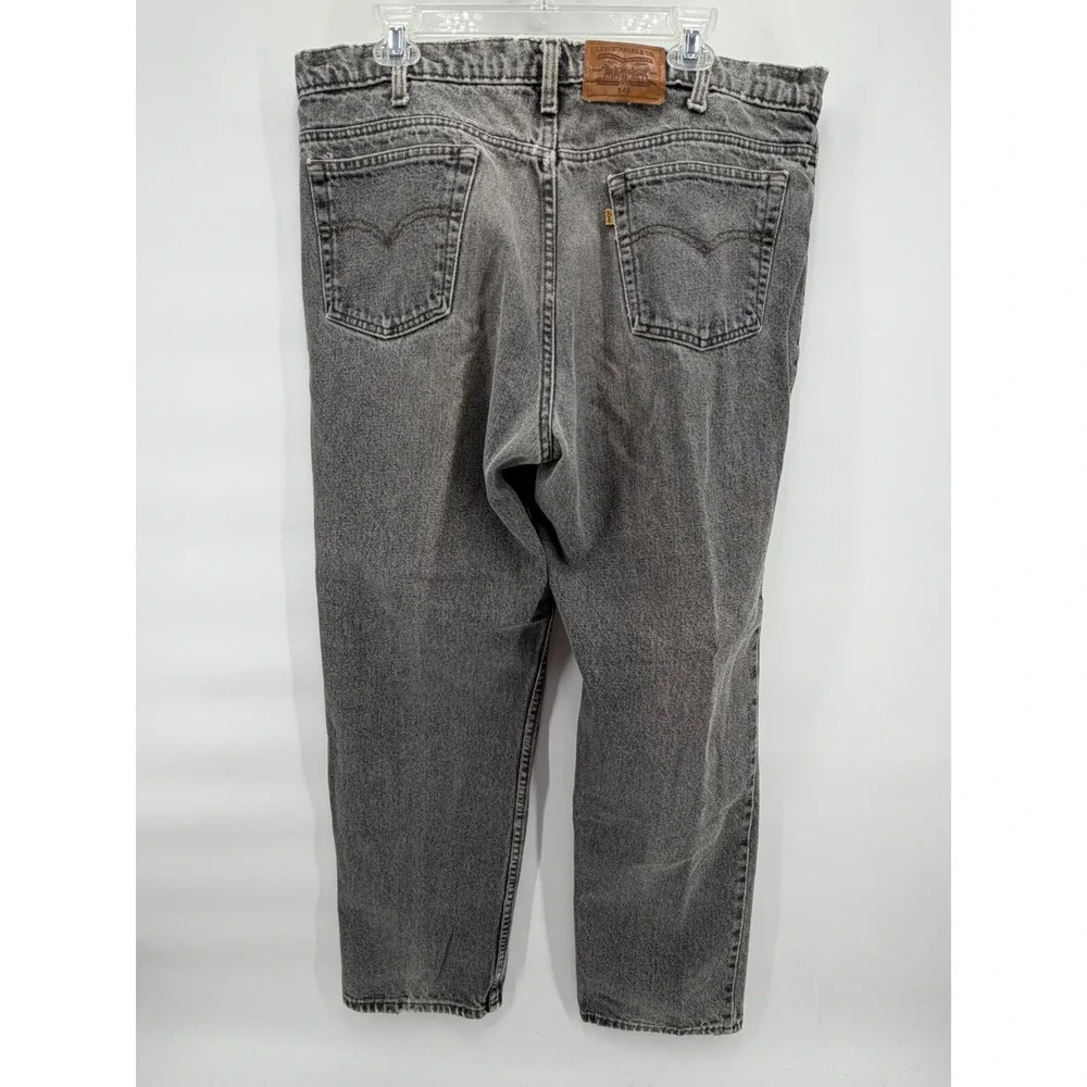 Vtg 90s Levis 540‎ Brown Tab Grey Jeans Made in USA Relaxed Fit 40x32 Distressed